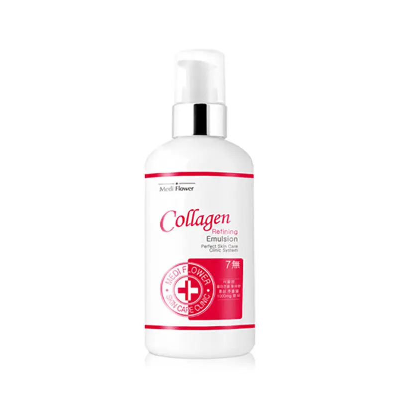 

Korea Cosmetic MEDI FLOWER Collagen Refining Emulsion 250ml Collagen Emulsion Face Moisturizing Hyaluronic Acid Face Skin Care