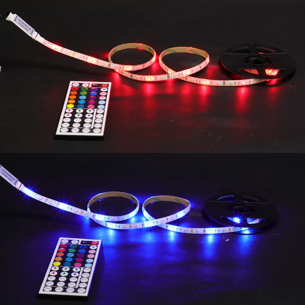 RGB Светодиодные ленты USB неоновый ТВ стол Подсветка освещения SMD3528 гибкий свет