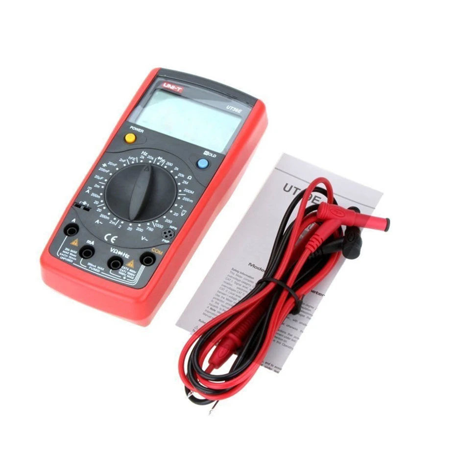 UNI T UT39E Digital Multimeter AC DC Volt Amp Ohm Capacitance Temp Hz