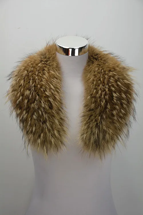 Jancoco Max* 75 см/80/90/100/110 см из натурального меха енота меховой воротник для Для женщин Для мужчин модная куртка теплый шарф Зимний пуховик с капюшоном, S1288 - Цвет: Natural Dark