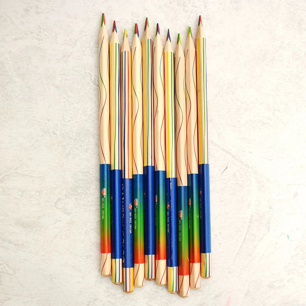 10pcs Rainbow Pencil Student School Stationery Supplies Kids Painting Pencils