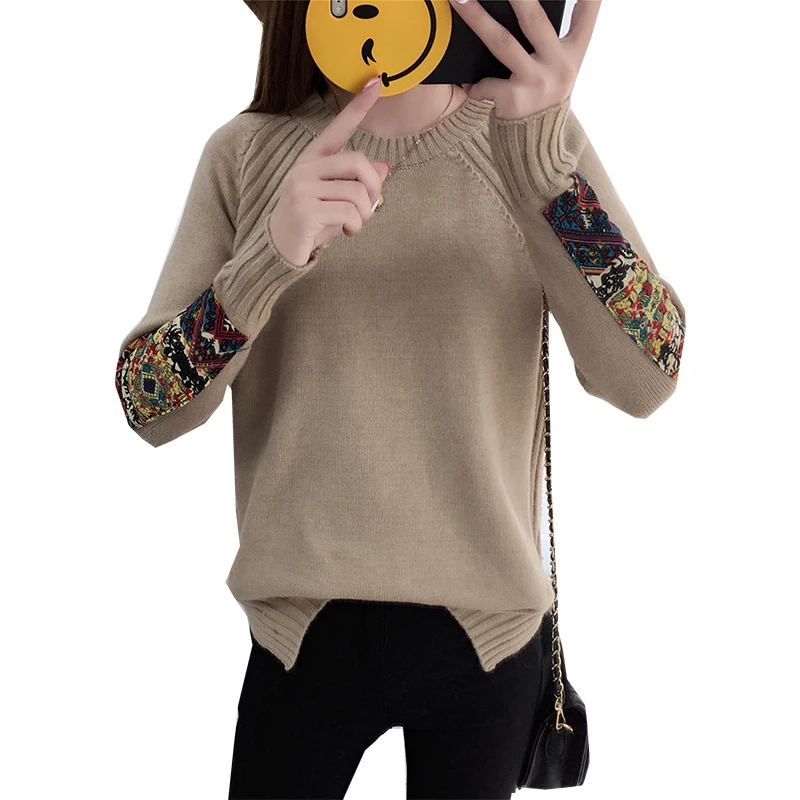 

Sweater Women 2019 Autumn And Winter New Round Neck Solid Color Sweater Knitted women's Sweaters And Pullovers Vestidos LXJ421