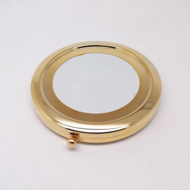 100Pcs 70MM Blank Compact Mirror DIY Portable Metal Cosmetic Mirror Golden -Free Shipping