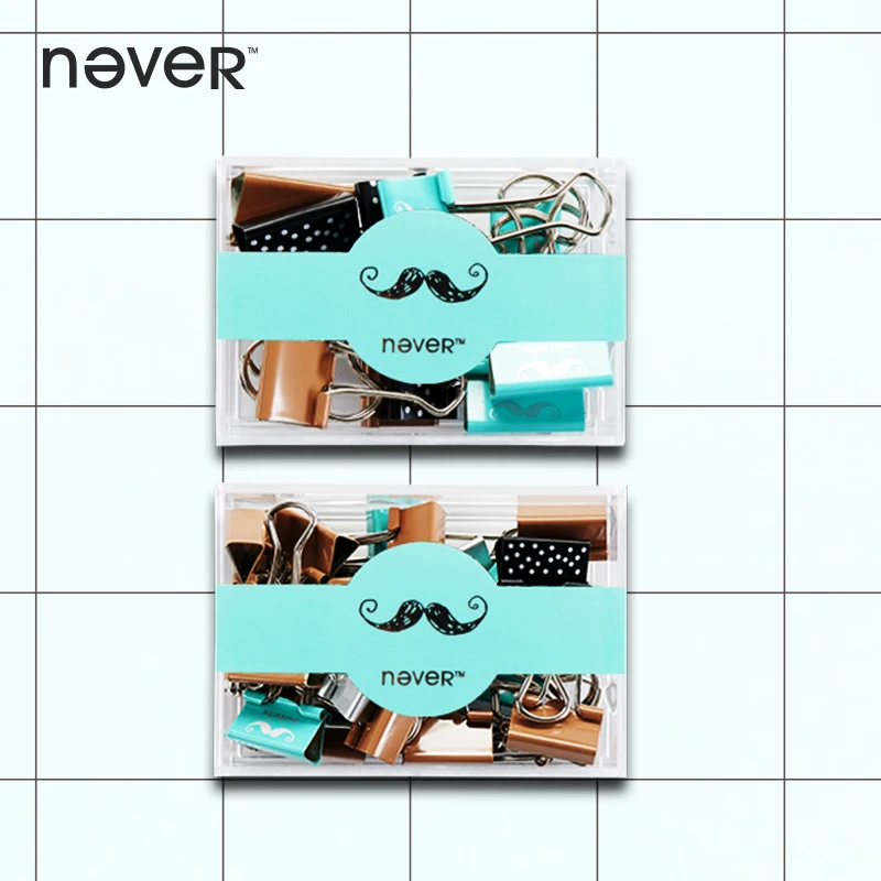Never Color Binder Clip Paper Folder Metal Memo Holder Office Accessories Paperclips Stationery School Supplies | Канцтовары для