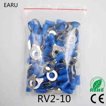 

RV2-10 Blue Ring insulated terminal Cable Wire Connector suit 1.5-2.5mm cable Crimp Terminal 100PCS/Pack RV2.5-10 RV