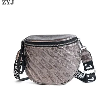 

ZYJ Women Shiny Leather Shoulder Handbags Bags Waist Girls Chest Pack Leisure Messenger Crossbody Casual Sling Bag Handbag