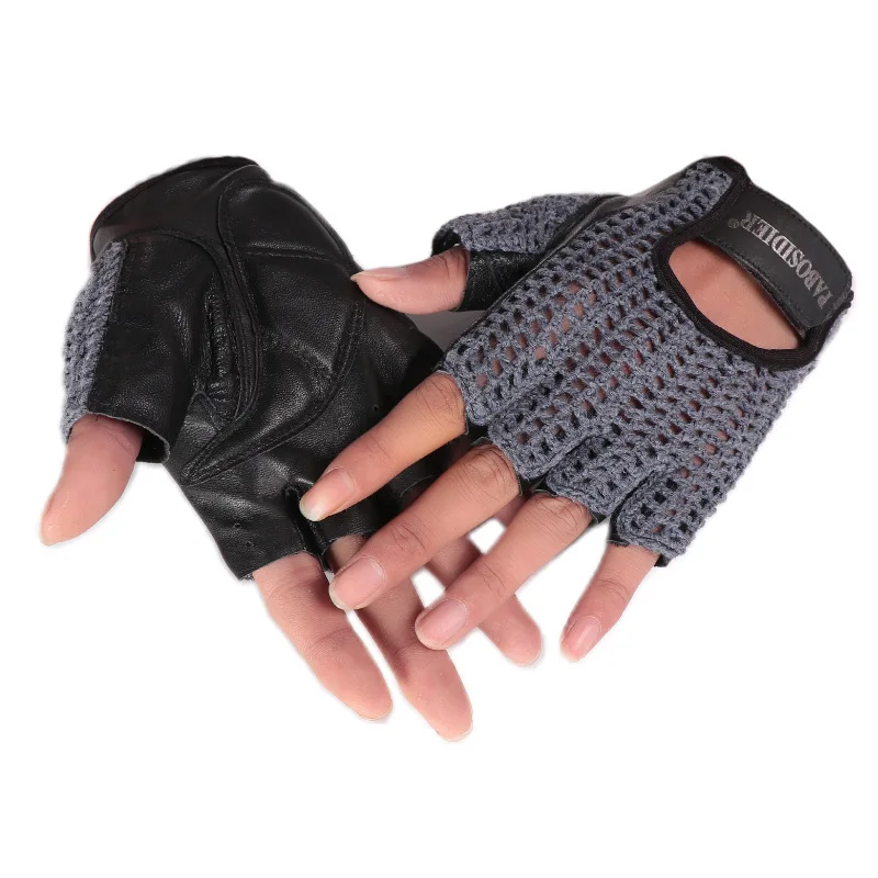 Модные перчатки из натуральной кожи, мужские и женские вязаные перчатки ручной работы, спортивное Вождение на открытом воздухе A088 - Цвет: Серый
