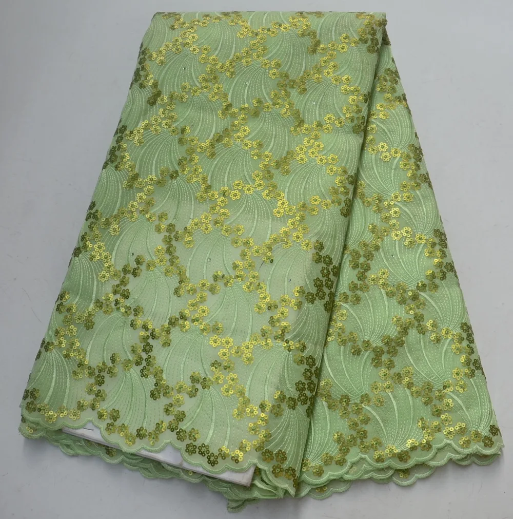 

New Nigerian organza lace fabric with delicate sequins for sewing material dress, high quality organza lace fabric