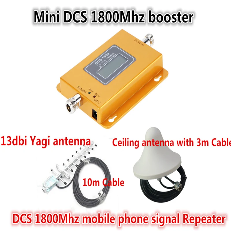 

Full Set 13db Yagi + Ceiling Antenna ! LCD 4G LTE GSM DCS 1800MHZ Mobile Phone Signal Repeater Booster 4G DCS Cellular Amplifier