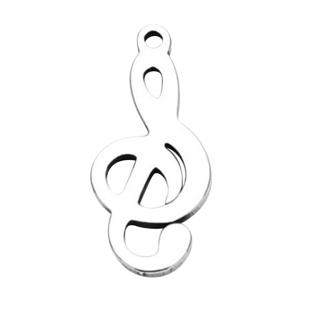 20Pcs Stainless Steel Music Notes Shapes Pendants Jewelry Making Charms for DIY Necklace Bracelets Crafts, 9.8 x 12.3mm