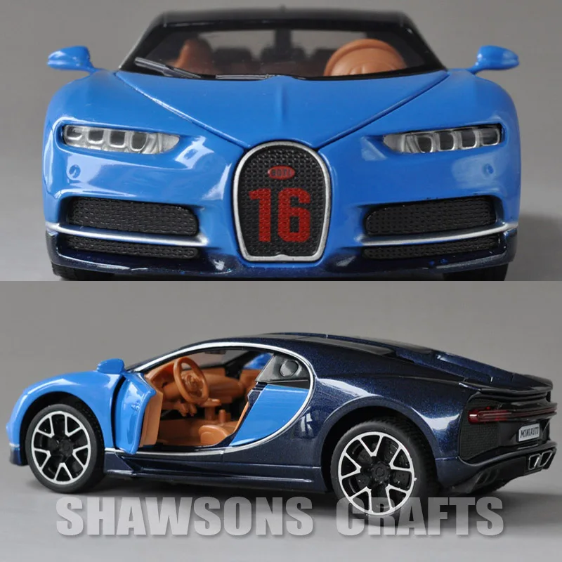 

1:32 Diecast Car Model Toys Bugatti Chiron Pull Back Replica with Sound & Light