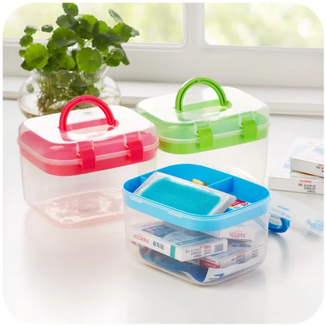 1 Unid Transparente de Alta Calidad de Primeros Auxilios Caja de