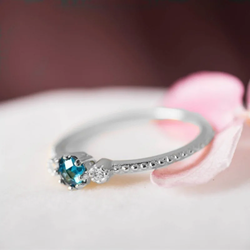 Женские и натуральные морские синие пробные кольца обручальное свадебное кольцо для сватовства ювелирные изделия
