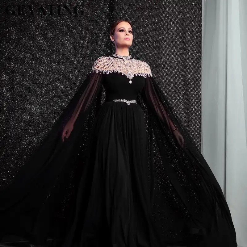Black gown with cape Clearance