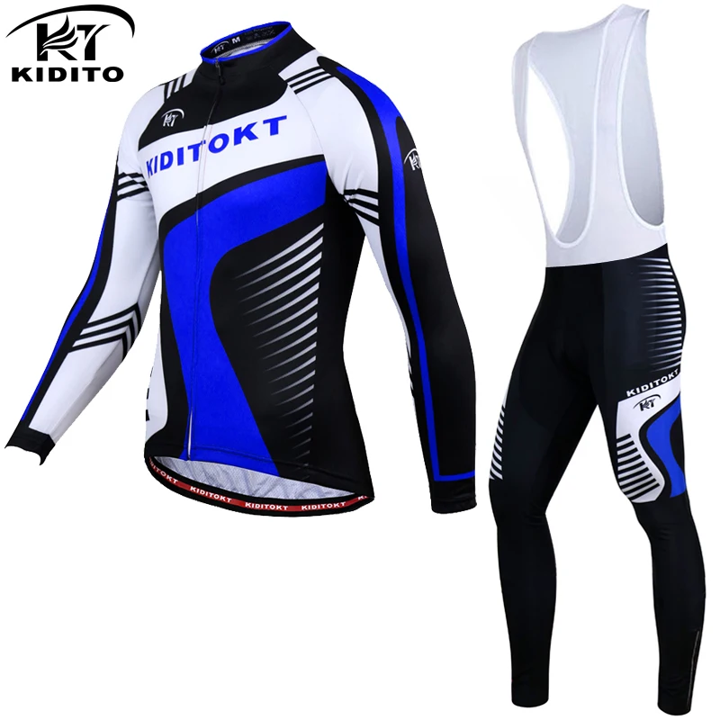 

KIDITOKT Winter Thermal Fleece Cycling Jersey Set Cycling Clothing Warm Mountain Bike Wear Racing Bicycle ciclismo ropa suits