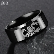 Neue Design 8mm Edelstahl Skorpion Ring Für Männer Punk Schwarz Tier Finger Ringe Freund Geschenk