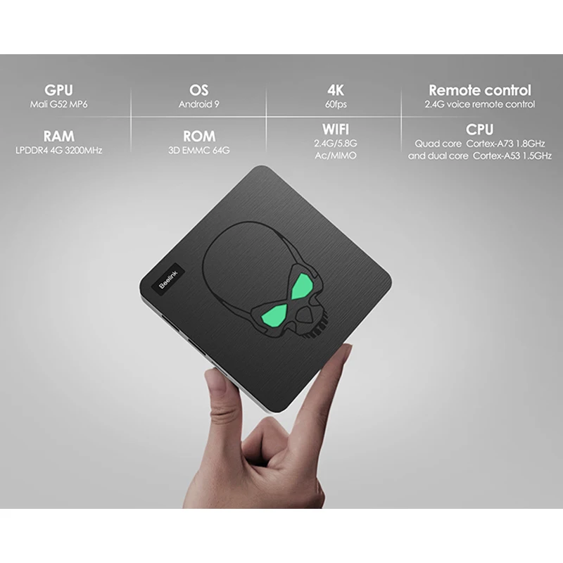 Голосовое управление GT король Смарт ТВ BOX android 9 0 Amlogic S922X 4G DDR4 sd карты до 64 Гб памяти