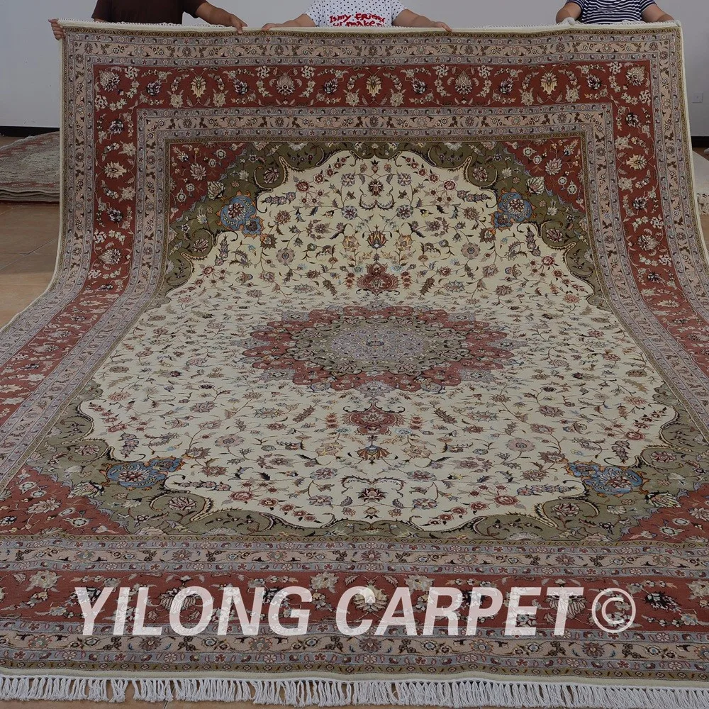 Yilong 10'x14 'Персидского гостиной ковры распродажа Изысканный современный шерстяной ковер из шелка (1497)