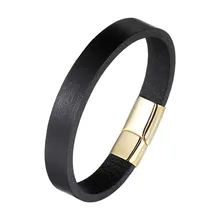 Модный кожаный браслет для мужчин, ювелирные изделия для женщин, ретро браслет из воловьей кожи, браслет из нержавеющей стали и браслеты, подарки для влюбленных