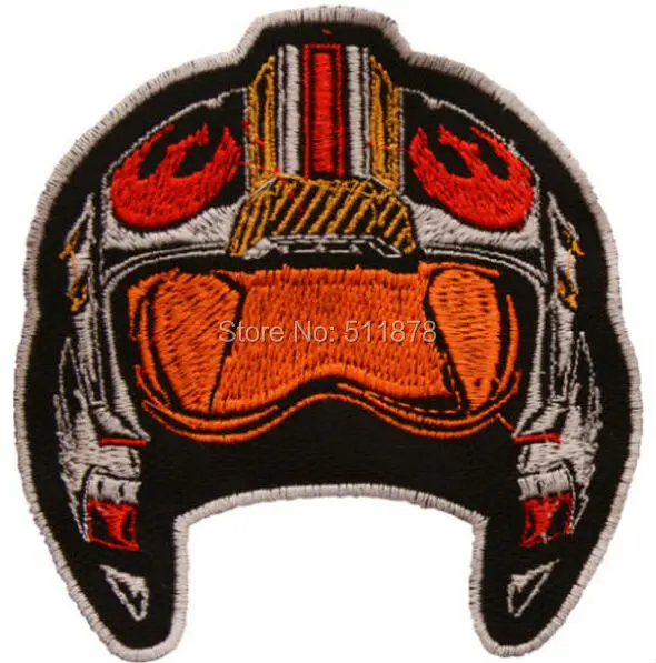 

X-Wing Pilot Helmet Embroidered Patch Star Wars Darth Vader Rebel Luke Skywalker Movie TV Series Emblem iron on badge applique