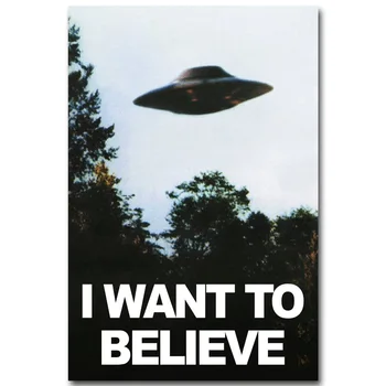 

NICOLESHENTING I WANT TO BELIEVE - The X Files Art Silk Poster Print UFO TV Series Pictures Living Room Decor 002