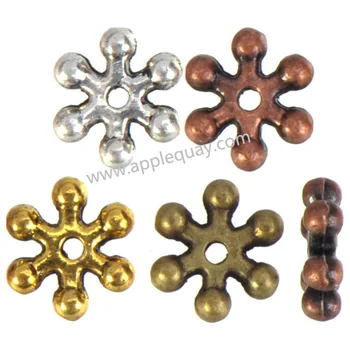 

Spacers Jewels Made DIY Beaded Bracelets Flower Snowflake Christmas Crafts Vintage Gold Metal Jewelry Accessories 7*2mm 200pcs