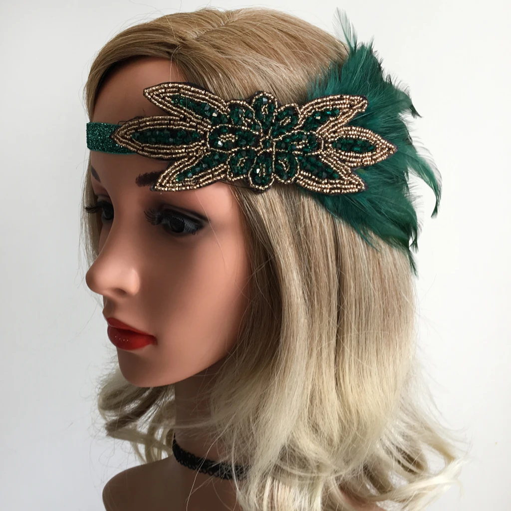 Feather Headband Gatsby 1920s Flapper Fascinator Party Bridal Prom Headpiece