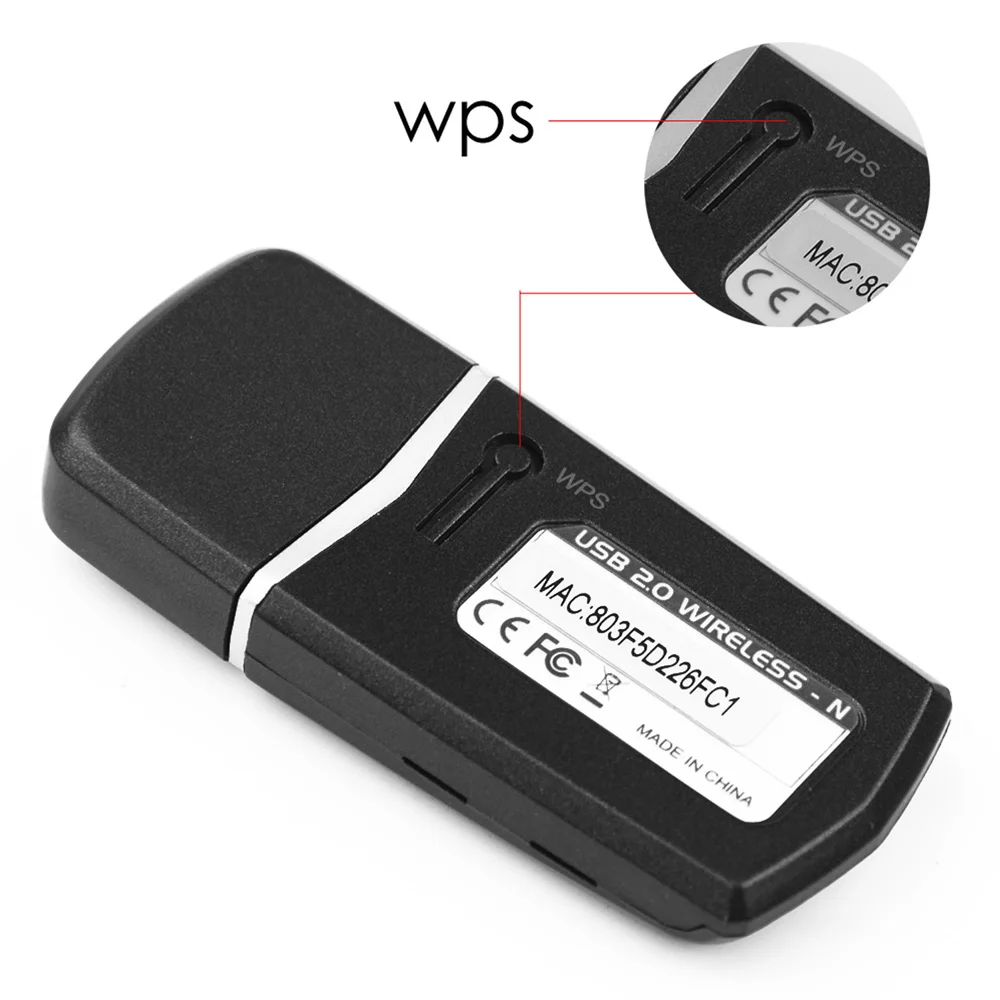 Wi Fi адаптер Wavlink Mini N300 беспроводной сетевой USB WPS IEEE802.11b/g/n для Windows XP/Vista/7/8/8.1/10 MAC