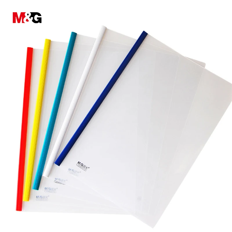 M&G 5pcs transparent A4 file folder for documents waterproof pp folder