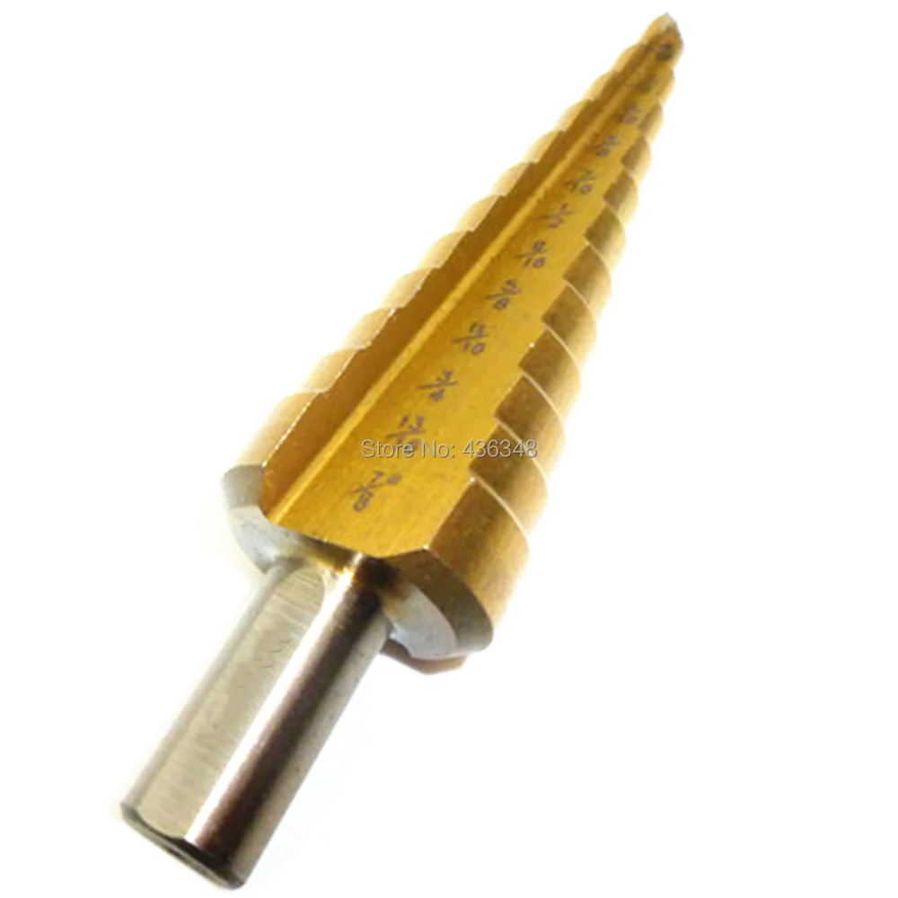 3/16" 7/8" Hss Step Cone Drill Titanium Coated Bit Metal Reamer Hole Cut Steel Wood Cutter Bit