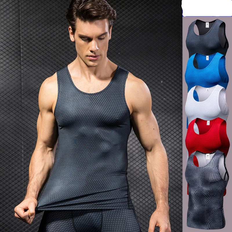 

2019 new regatta compression shirt men's fitness clothing bodybuilding breathable vest casual shirt shirt