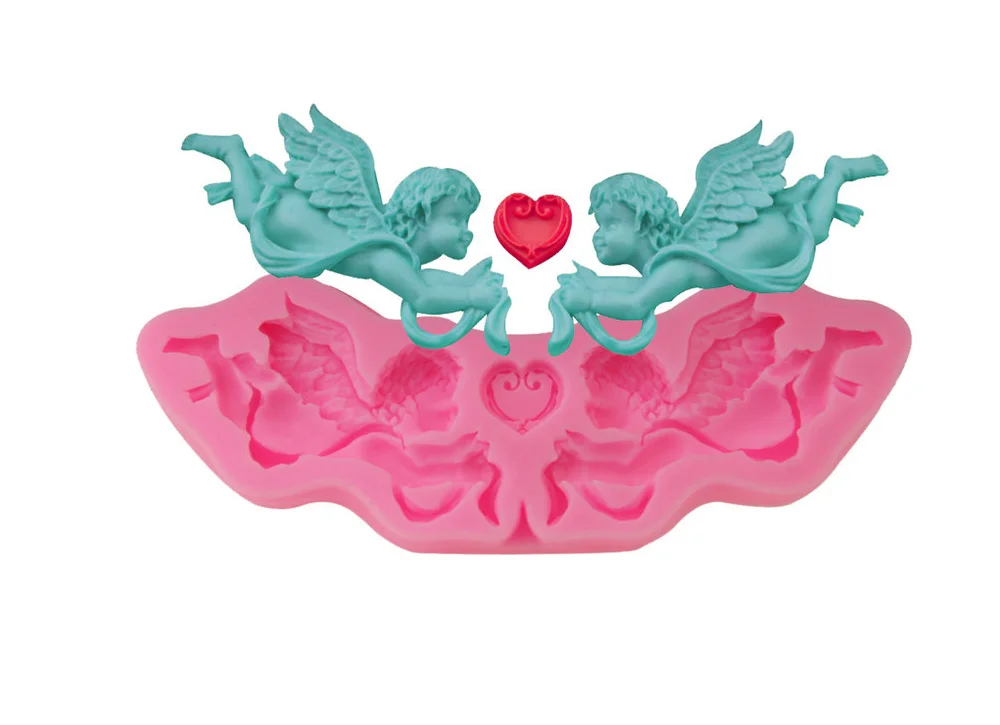 3D Angel Cupid Silicone Mold Fondant Cake Decoration Tools Wings Decorative Cake Mold for Baking Pastry Sugarcraft mold 279 (4)