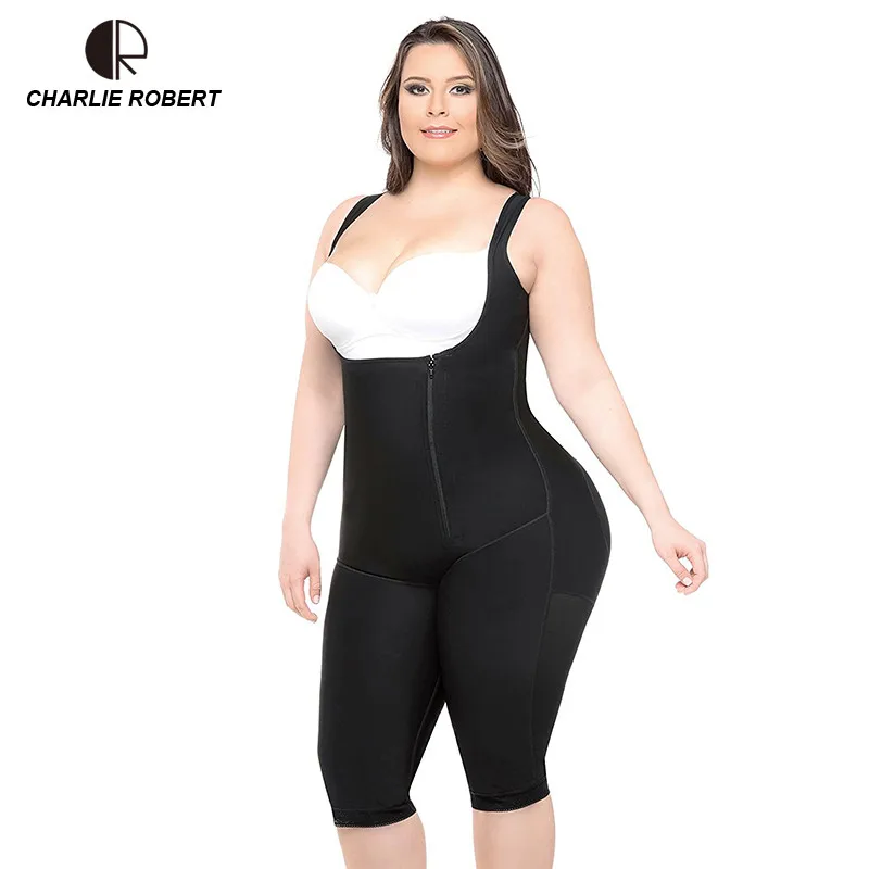 CR Plus Size 5XL 2019 Latex Women's Body Shaper Post Liposuction Girdle