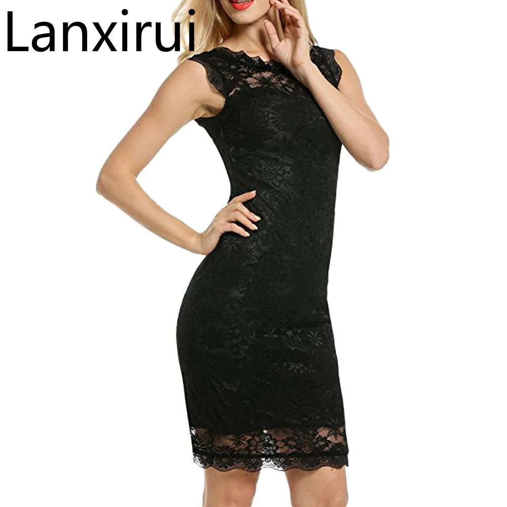 Lanxirui Fashion Dress Vestito Delle Donne O -Collo Delle Donne Senza Maniche In Pizzo Abiti Per Le Occasioni Speciali Oct Lanxirui Fashion Dress Vestito Delle Donne O -Collo Delle Donne Senza Maniche In Pizzo Abiti Per Le Occasioni Speciali Oct