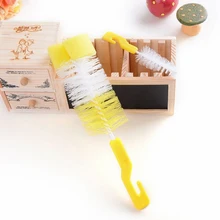 Горячая 2 шт./компл. портативный мягкий бутылочка для кормления ребенка губка для сосков щеток Набор щеток для мытья с длинной ручкой цвет случайный