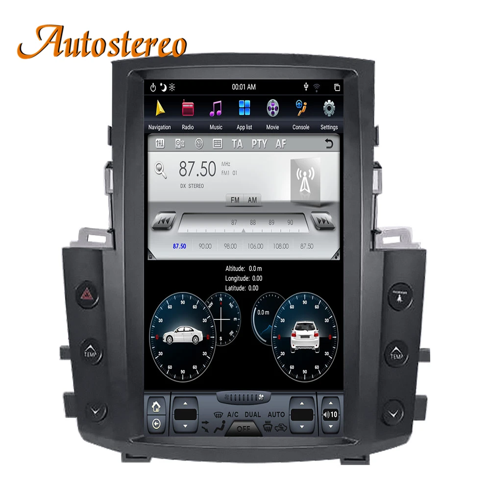 Sale Tesla style Android 9.0 Car GPS Navigation Auto No DVD Player For Lexus LX570 radio tape recorder head unit multimedia player 2