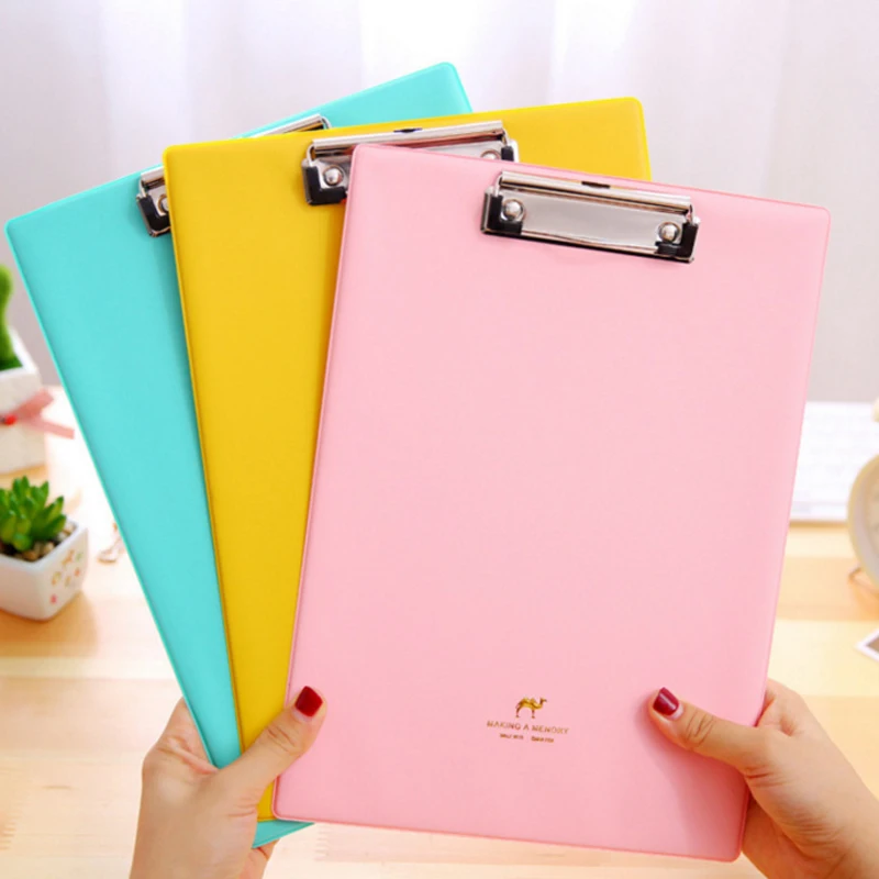 

Candy Color Clipboards A4 Notes Folder Write Sub-plate WordPad Stationery Clip File Paper File Folder Holder School Supplies