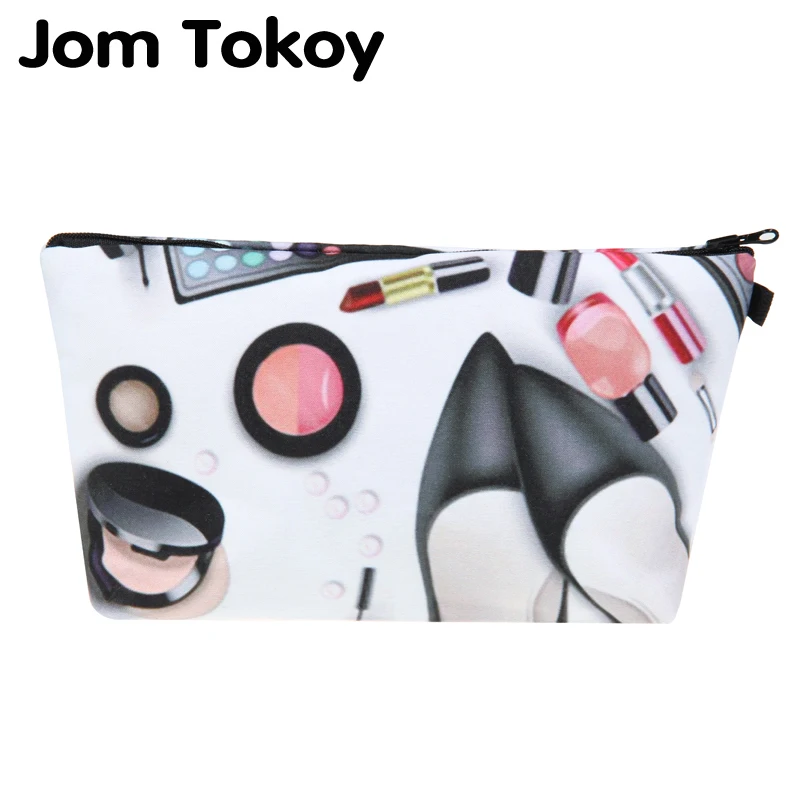 Черная косметичка Jom Tokoy с 3D принтом модная брендовая для женщин|cosmetic organizer bag|brand