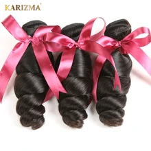 Karizma Brasileiro Extensão Do Cabelo Onda Solta 100% Feixes de Cabelo Humano não Remy Cabelo Tecer 1 Peça 8-28 polegada Cor Natural Pode tingido