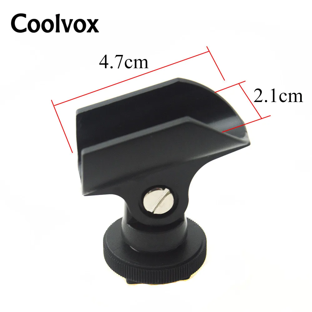 Coolvox Interview Microphone Stand Boots Light MIC Holder Flshlight Holder Hot Shoe& 1/4" Screw Hole for Sony Nikon DSLR Camera