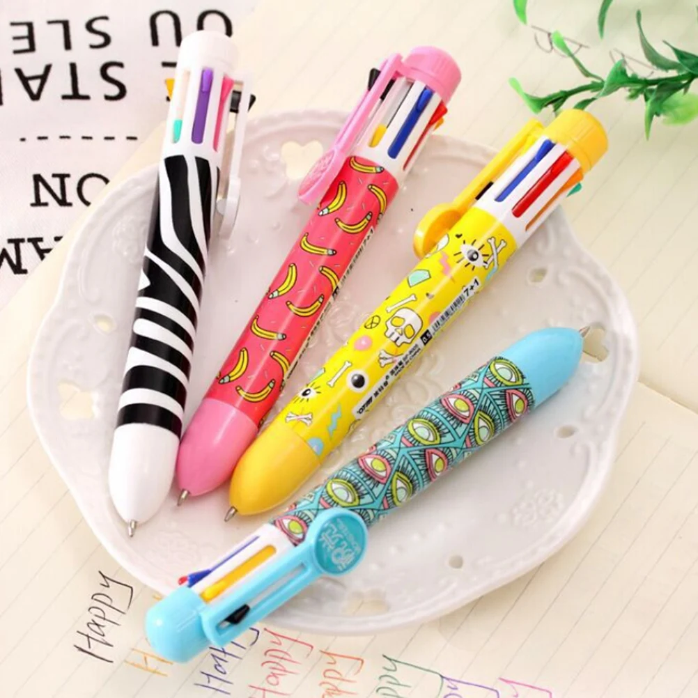 Eight color vision lovely multicolor multifunctional color pen core press Ball Point Ballpoint Pen