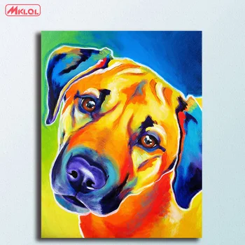 

Large size dog-Lulu wall art Canvas Painting For Living Room Home Decoration Oil Painting On Canvas Wall Painting Unframed
