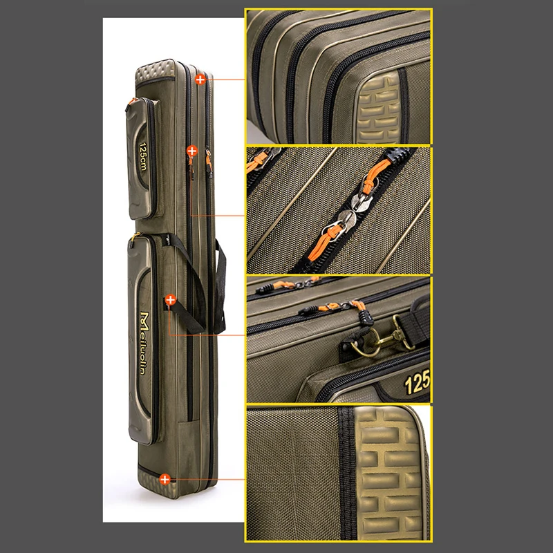 80cm 110cm 120cm Thick Oxford Fishing Bags Foldable Fishing Rod Fishing Pole Tools Storage Bag Larg - 33052664218