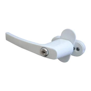 

4 x window handles lockable Safety window handles white aluminium child safety lock aluminium window handles