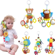 Buy Newborn Baby Boy Girl  Cute Cotton Rattles Infant Animal owl bear monkey Hand Bell Kids Plush Toy Development Gifts 40%off Free Shipping