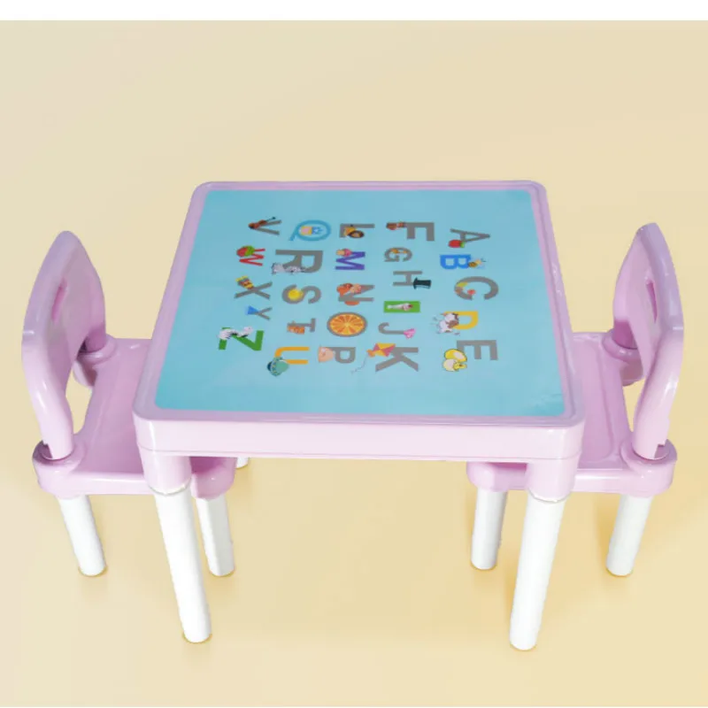 

Children's table and chair set kindergarten baby study table and chair children's desk chair home plastic toy writing desk