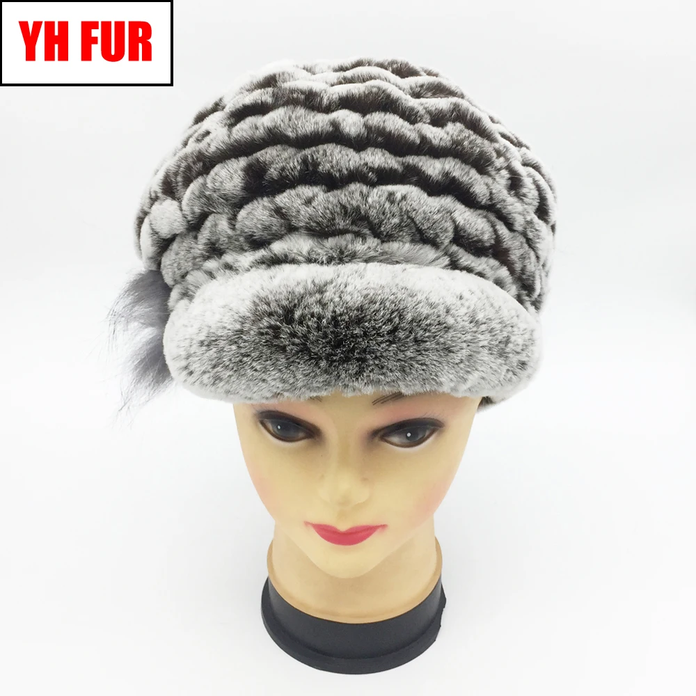 

New Style 100% Natural Real Rex Rabbit Fur Hats Women Handmade Knitted Rex Rabbit Fur Hat Winter Warm Good Quality Real Fur Caps