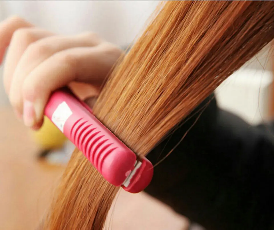 Mini Hair Style Curl Ceramic Curler Straightener Flat Iron Perm Splint