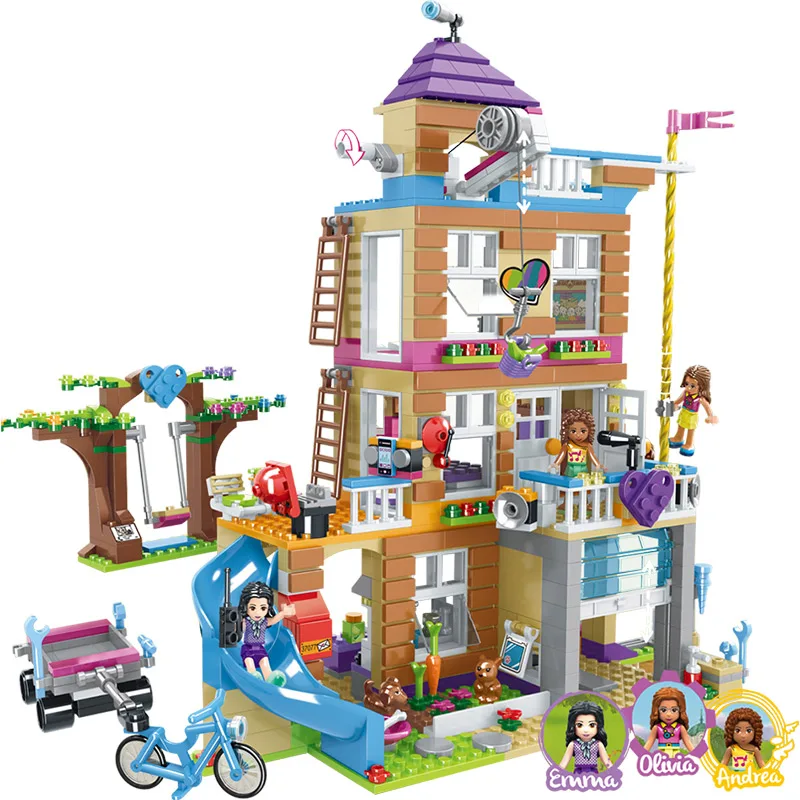 

868pcs Building Blocks Girls Friendship House Model Stacking Bricks Girls Compatible with Legoinglys Friends Toys