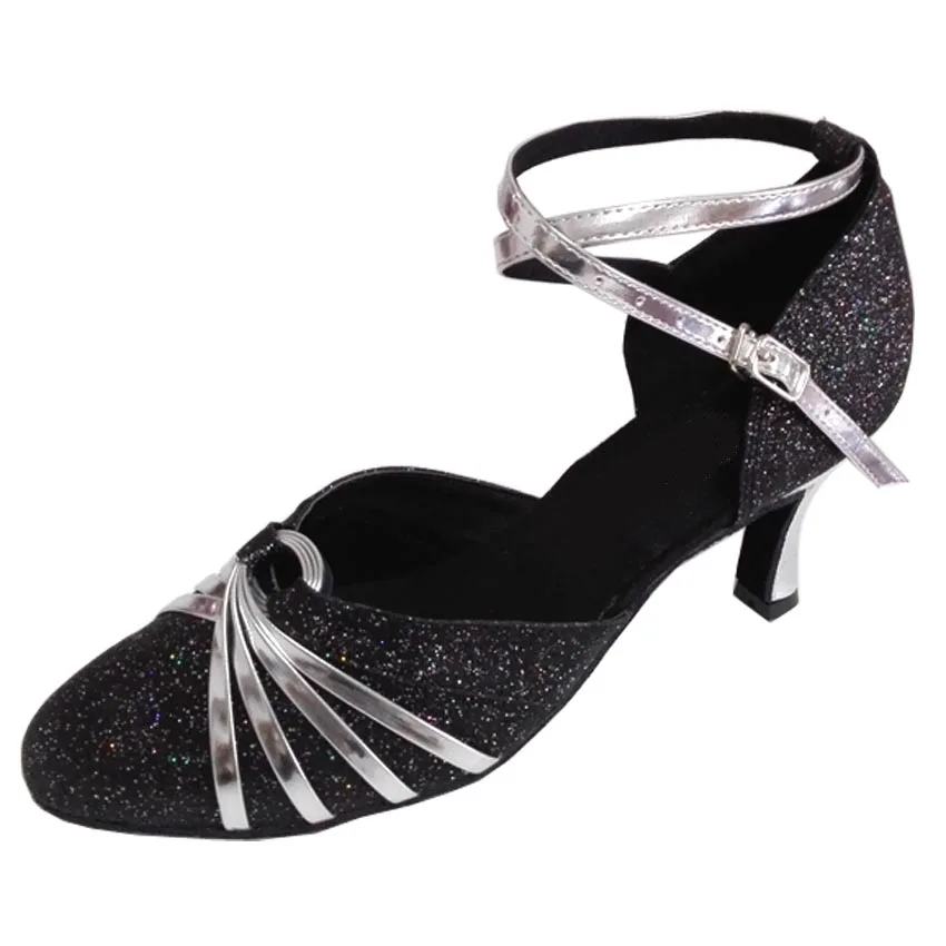 Women's Customized Heel Black Modern Closed Toe Salsa Latin Ballroom